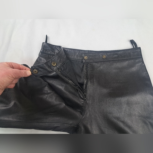 Leather Limited Black Cropped 100% Leather Soft Womens Pants Size 6 - Picture 9 of 15